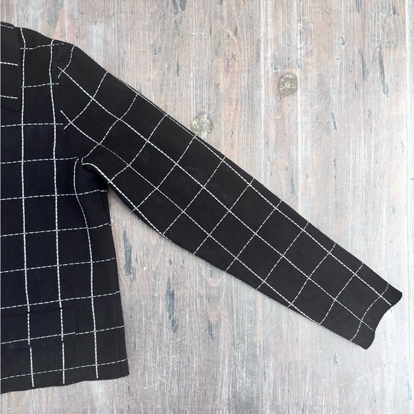 A Love Story Black Tailored Windowpane Blazer Modern Cropped Fit PM - Picture 2 of 14